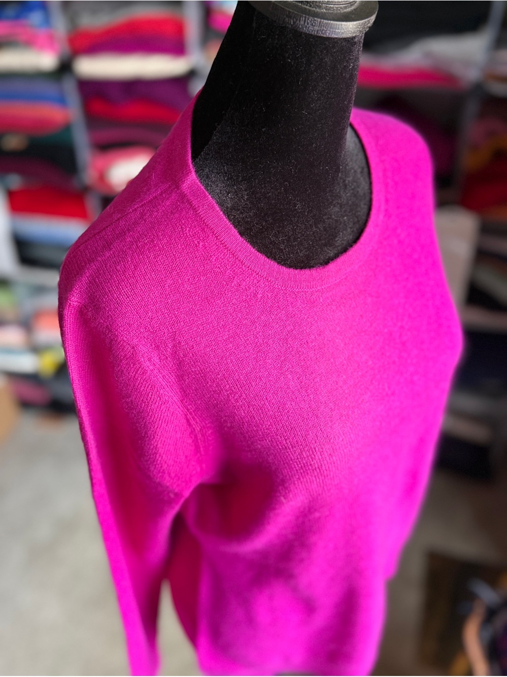 Charter Club Hot Pink Scoop Neck Crewneck Cashmere Sweater